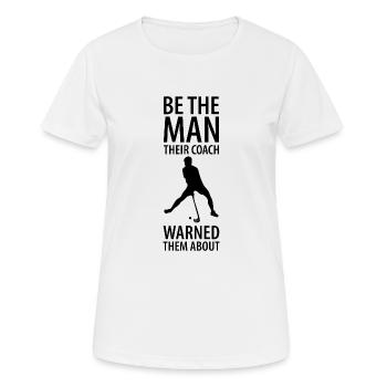 Floorball - Frauen T-Shirt atmungsaktiv - Weiß - Vorne - AI Model Female 172 dark (172cm)