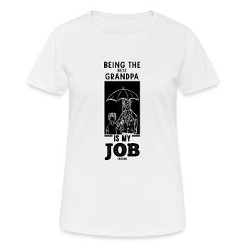 bester Opa mit Regenschirm Enkelkind - Frauen T-Shirt atmungsaktiv - Weiß - Vorne - AI Model Female 172 dark (172cm)