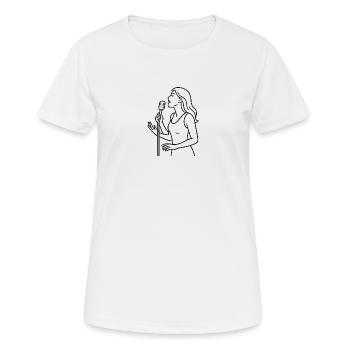 Singende Frau - Frauen T-Shirt atmungsaktiv - Weiß - Vorne - AI Model Female 172 dark (172cm)