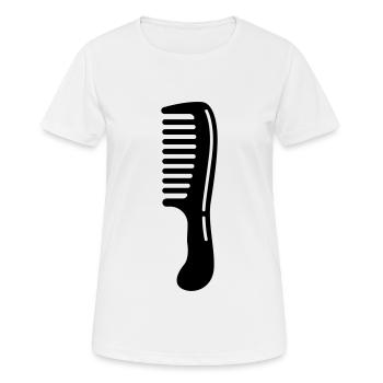 Icône de coiffeur peigne - T-shirt respirant Femme - blanc - Devant - AI Model Female 172 dark (172cm)