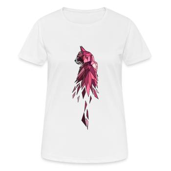 Chat cadeau rose polygone - T-shirt respirant Femme - blanc - Devant - AI Model Female 172 dark (172cm)