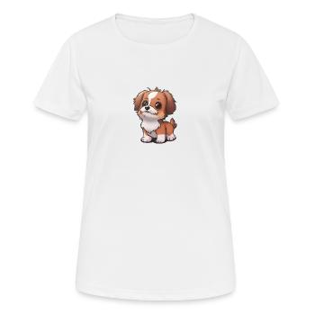 Toutou totalement mignon - T-shirt respirant Femme - blanc - Devant - AI Model Female 172 dark (172cm)