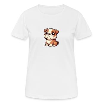 Bulldogge - Welpe - Frauen T-Shirt atmungsaktiv - Weiß - Vorne - AI Model Female 172 dark (172cm)