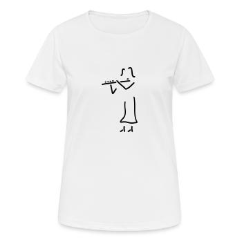 querflöte - Frauen T-Shirt atmungsaktiv - Weiß - Vorne - AI Model Female 172 dark (172cm)