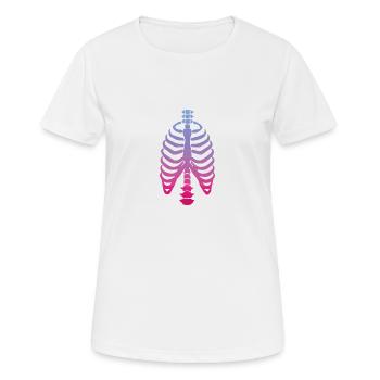 Skelett Knochen Brustkorb Rippen Wirbelsäule - Frauen T-Shirt atmungsaktiv - Weiß - Vorne - AI Model Female 172 dark (172cm)
