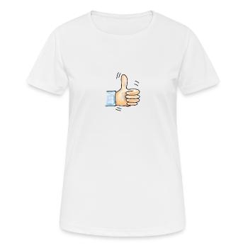 Daumen hoch - Frauen T-Shirt atmungsaktiv - Weiß - Vorne - AI Model Female 172 dark (172cm)
