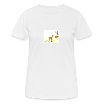 Chevreuils et cerfs - T-shirt respirant Femme - blanc - Devant - AI Model Female 172 dark (172cm)