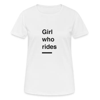 Girl who rides - T-shirt respirant Femme - blanc - Devant - AI Model Female 172 dark (172cm)