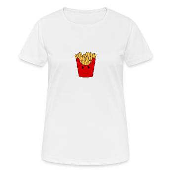 Pommes - Frauen T-Shirt atmungsaktiv - Weiß - Vorne - AI Model Female 172 dark (172cm)