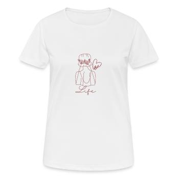 Life - Frauen T-Shirt atmungsaktiv - Weiß - Vorne - AI Model Female 172 dark (172cm)