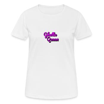Ghetto Queen - Frauen T-Shirt atmungsaktiv - Weiß - Vorne - AI Model Female 172 dark (172cm)