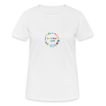 Schulkind 2024 ABC - Frauen T-Shirt atmungsaktiv - Weiß - Vorne - AI Model Female 172 dark (172cm)