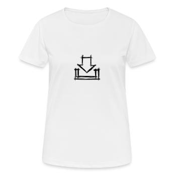 Icône de téléchargement. Télécharger Signe / Icône - T-shirt respirant Femme - blanc - Devant - AI Model Female 172 dark (172cm)