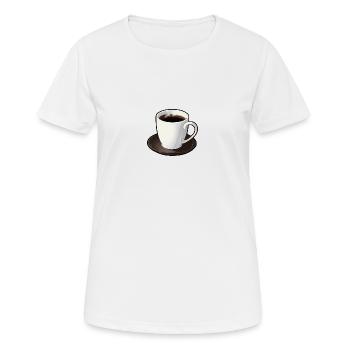 cup of coffee - Women's Breathable T-Shirt - white - Front - AI Model Female 172 dark (172cm)