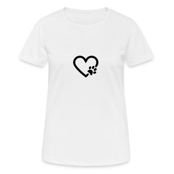 Hundepfote mit Herz - Frauen T-Shirt atmungsaktiv - Weiß - Vorne - AI Model Female 172 dark (172cm)