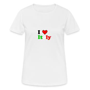 J’aime l’Italie - T-shirt respirant Femme - blanc - Devant - AI Model Female 172 dark (172cm)