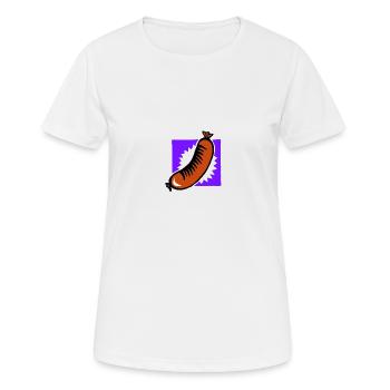 ONE FAT SAUSAGE! - Hot Dog / Bratwurst / Banger - Women's Breathable T-Shirt - white - Front - AI Model Female 172 dark (172cm)