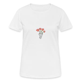 Symbole de bouquet de fleurs florales - T-shirt respirant Femme - blanc - Devant - AI Model Female 172 dark (172cm)