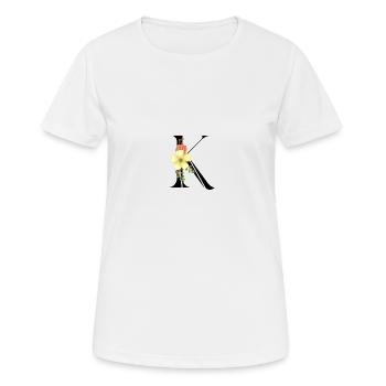 Eleganter Buchstabe 'K' mit Blumen - Frauen T-Shirt atmungsaktiv - Weiß - Vorne - AI Model Female 172 dark (172cm)