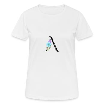 Elegant letter 'A' with flowers - Women's Breathable T-Shirt - white - Front - AI Model Female 172 dark (172cm)