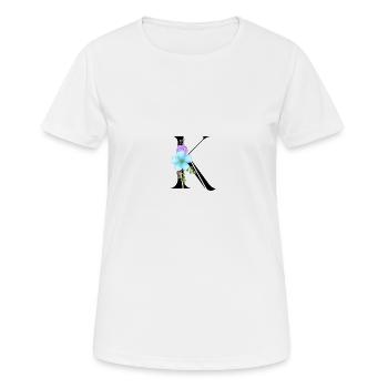 Eleganter Buchstabe 'K' mit Blumen - Frauen T-Shirt atmungsaktiv - Weiß - Vorne - AI Model Female 172 dark (172cm)