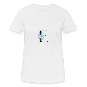Elegant letter 'E' with flowers - Women's Breathable T-Shirt - white - Front - AI Model Female 172 dark (172cm)