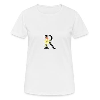 Elegant letter 'R' with flowers - Women's Breathable T-Shirt - white - Front - AI Model Female 172 dark (172cm)