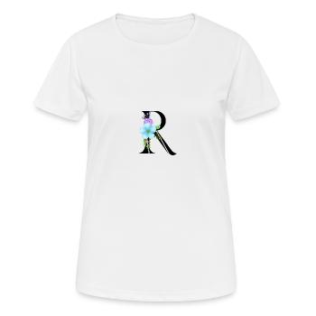 Elegant letter 'R' with flowers - Women's Breathable T-Shirt - white - Front - AI Model Female 172 dark (172cm)