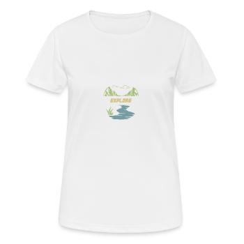 explorer - T-shirt respirant Femme - blanc - Devant - AI Model Female 172 dark (172cm)
