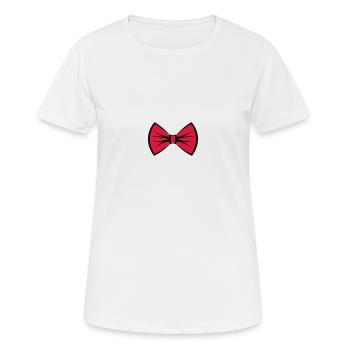 Tie ribbon / bow / bow tie - Women's Breathable T-Shirt - white - Front - AI Model Female 172 dark (172cm)