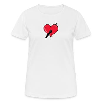 Herz, heart - Frauen T-Shirt atmungsaktiv - Weiß - Vorne - AI Model Female 172 dark (172cm)