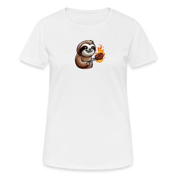 Steak à griller paresseux - T-shirt respirant Femme - blanc - Devant - AI Model Female 172 dark (172cm)