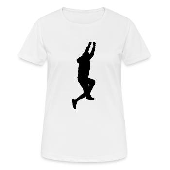 Mann Körper Silhouette Vektor-Design - Frauen T-Shirt atmungsaktiv - Weiß - Vorne - AI Model Female 172 dark (172cm)