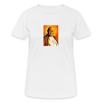 Polnischer Papst Johannes Paul II. Der Goldene in unserem Herzen - Frauen T-Shirt atmungsaktiv - Weiß - Vorne - AI Model Female 172 dark (172cm)