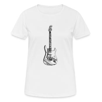 Guitare électrique Noir - T-shirt respirant Femme - blanc - Devant - AI Model Female 172 dark (172cm)