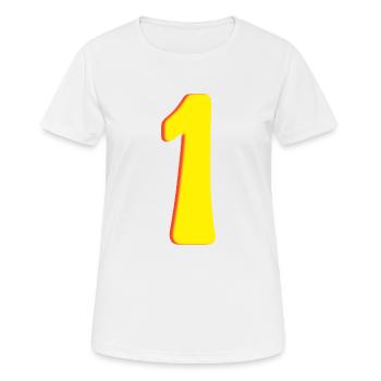 Nummer Eins Gelb - One - Einser - Frauen T-Shirt atmungsaktiv - Weiß - Vorne - AI Model Female 172 dark (172cm)