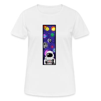 Astronaut im Weltall - Frauen T-Shirt atmungsaktiv - Weiß - Vorne - AI Model Female 172 dark (172cm)