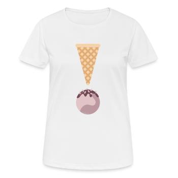 Une glace, un point c'est tout! - T-shirt respirant Femme - blanc - Devant - AI Model Female 172 dark (172cm)