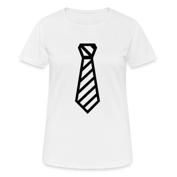 Cravate - T-shirt respirant Femme - blanc - Devant - AI Model Female 172 dark (172cm)