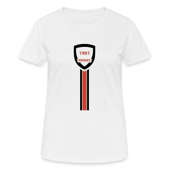 Der Fußballverein Rennes - Frauen T-Shirt atmungsaktiv - Weiß - Vorne - AI Model Female 172 dark (172cm)