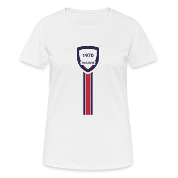 Fußballverein Toulouse - Frauen T-Shirt atmungsaktiv - Weiß - Vorne - AI Model Female 172 dark (172cm)