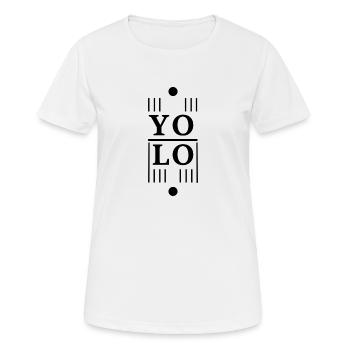 YOLO Futuristic Dark - Frauen T-Shirt atmungsaktiv - Weiß - Vorne - AI Model Female 172 dark (172cm)