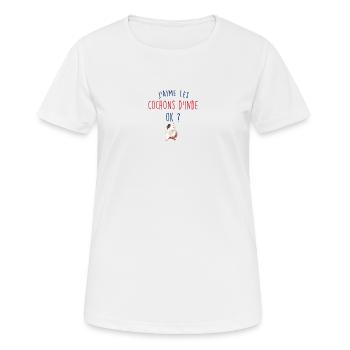 Cochons D'Inde Humour Animaux Mignons - T-shirt respirant Femme - blanc - Devant - AI Model Female 172 dark (172cm)