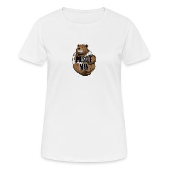 Muscle Man - Der Muskelmann! (Bär) - Frauen T-Shirt atmungsaktiv - Weiß - Vorne - AI Model Female 172 dark (172cm)