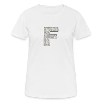 F, letter, letter F, initial, initial F, monogram, - Women's Breathable T-Shirt - white - Front - AI Model Female 172 dark (172cm)