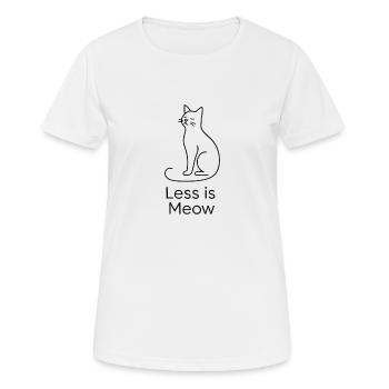 Less is Meow – Chat minimaliste avec du style - T-shirt respirant Femme - blanc - Devant - AI Model Female 172 dark (172cm)