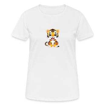 Tiger - Frauen T-Shirt atmungsaktiv - Weiß - Vorne - AI Model Female 172 dark (172cm)