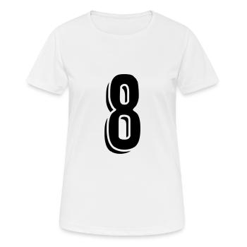 Trikotnummer 8 - Frauen T-Shirt atmungsaktiv - Weiß - Vorne - AI Model Female 172 dark (172cm)
