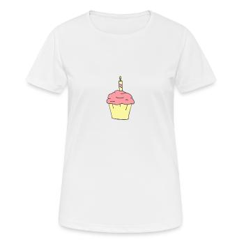 gâteau d'anniversaire - T-shirt respirant Femme - blanc - Devant - AI Model Female 172 dark (172cm)