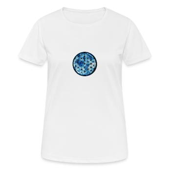 Flower of Life Blue Element Water - Women's Breathable T-Shirt - white - Front - AI Model Female 172 dark (172cm)